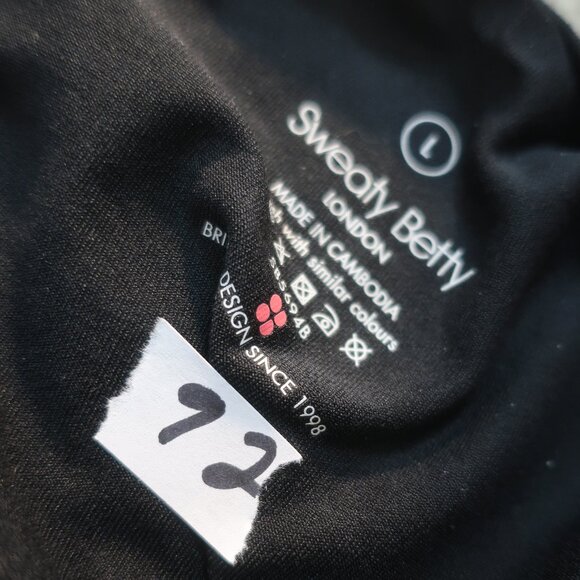 Women Sweaty Betty Black Flat Front Stretch Sleeveless Gary Jumpsuit L - Picture 12 of 12